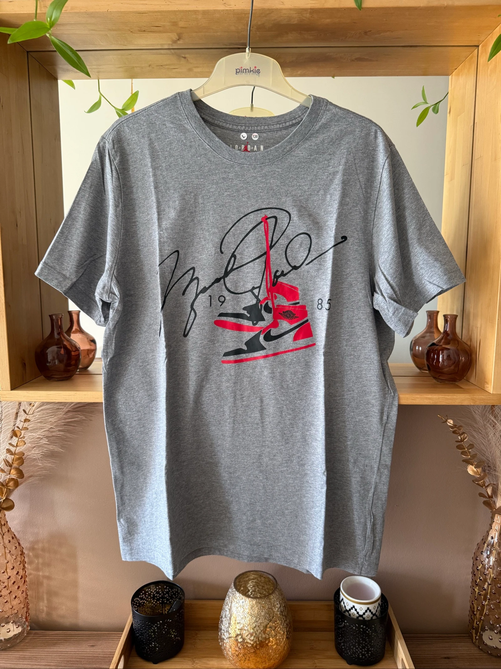 T-shirt Air Jordan Homme L – Gris – Sneakers Logo Jumpman – Parfait état